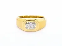 Gouden heren ring met 1.50 carat emerald geslepen diamant - afbeelding 1 van  8