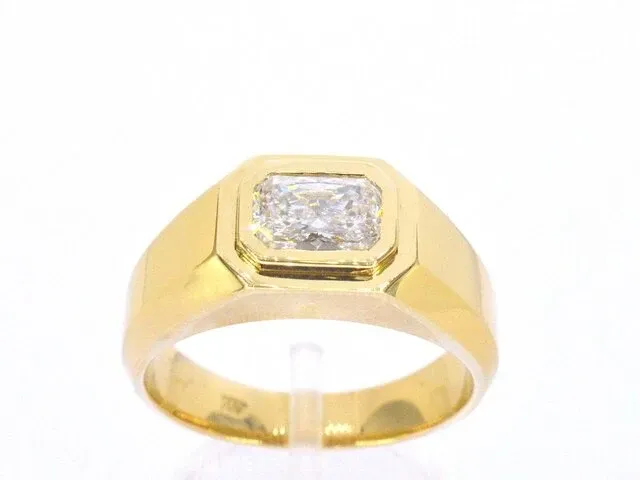 Gouden heren ring met 1.50 carat emerald geslepen diamant - afbeelding 3 van  8