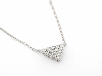 Gouden ketting met diamanten in triangel vorm - afbeelding 5 van  8