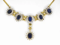 Gouden ketting met edelstenen - afbeelding 1 van  8