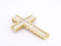 Gouden kruis hanger met schitterende diamanten gezet - afbeelding 6 van  7