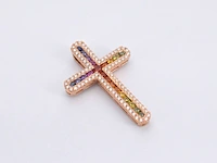 Gouden kruishanger met diamanten en edelstenen - afbeelding 5 van  8