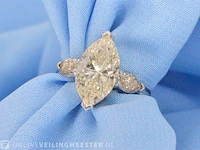 Gouden marquise ring met een centrale diamant van 5.45 carat - afbeelding 1 van  12