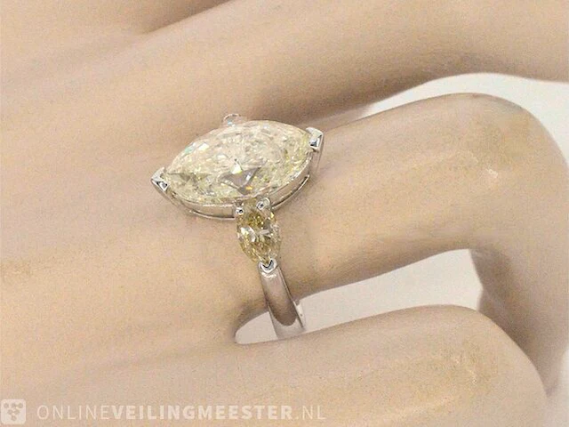 Gouden marquise ring met een centrale diamant van 5.45 carat - afbeelding 5 van  12