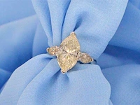 Gouden marquise ring met een centrale diamant van 5.45 carat - afbeelding 2 van  14