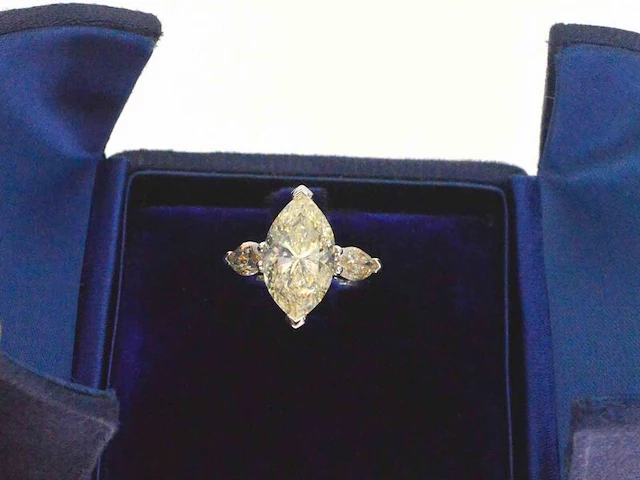 Gouden marquise ring met een centrale diamant van 5.45 carat - afbeelding 3 van  14