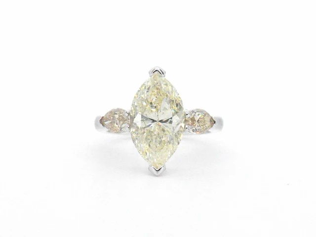 Gouden marquise ring met een centrale diamant van 5.45 carat - afbeelding 11 van  14