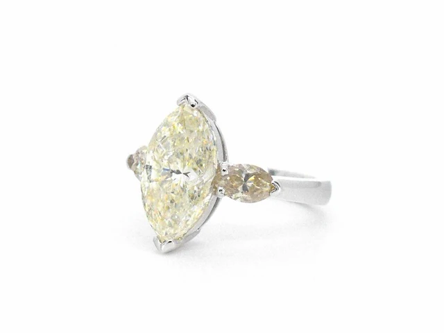 Gouden marquise ring met een centrale diamant van 5.45 carat - afbeelding 14 van  14
