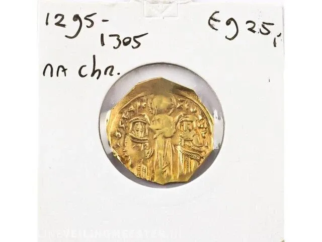 Gouden munt andronicus ii 1295-1305 na chr. - afbeelding 1 van  2