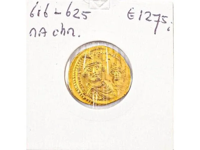 Gouden munt heraclius 616-625 na chr. - afbeelding 1 van  2
