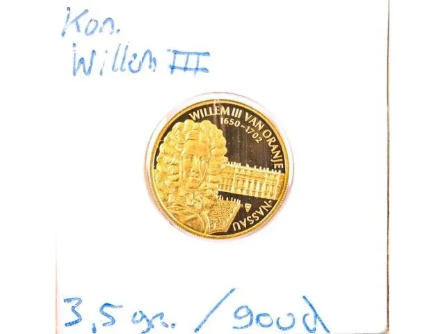 Gouden munt koning willem (3,5 gram) - afbeelding 1 van  2