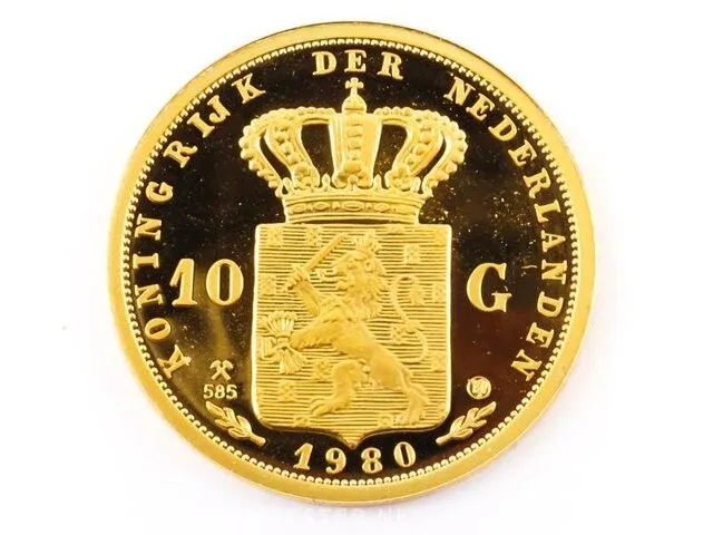 Gouden munt koningin beatrix - afbeelding 2 van  2