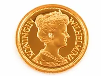 Gouden munt koningin wilhelmina - afbeelding 1 van  2