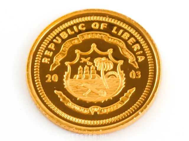 Gouden munt liberia 2003 - afbeelding 2 van  2