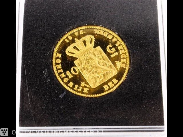 Gouden munt van willem de derde 1875 - afbeelding 1 van  2