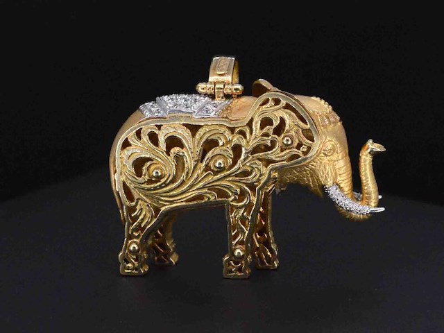Gouden olifant zeer groot uitgevoerd - afbeelding 7 van  10
