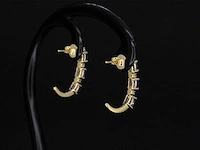 Gouden oorbellen diamant saffier - afbeelding 5 van  9