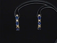 Gouden oorbellen diamant saffier - afbeelding 7 van  9