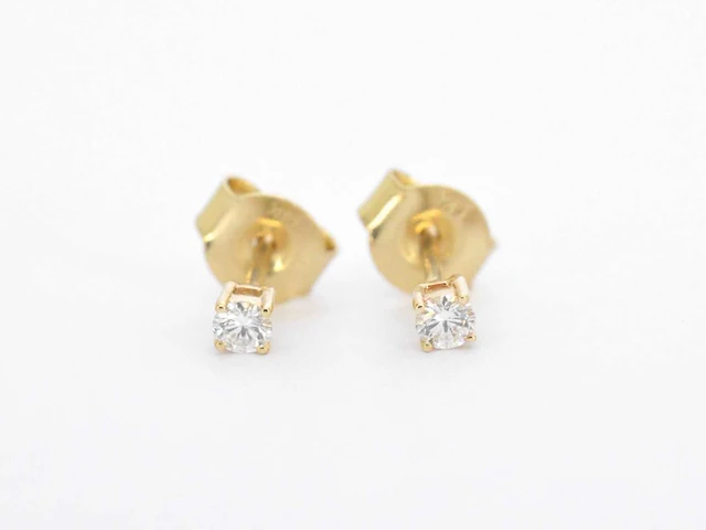 Gouden oorbellen diamant - afbeelding 8 van  10