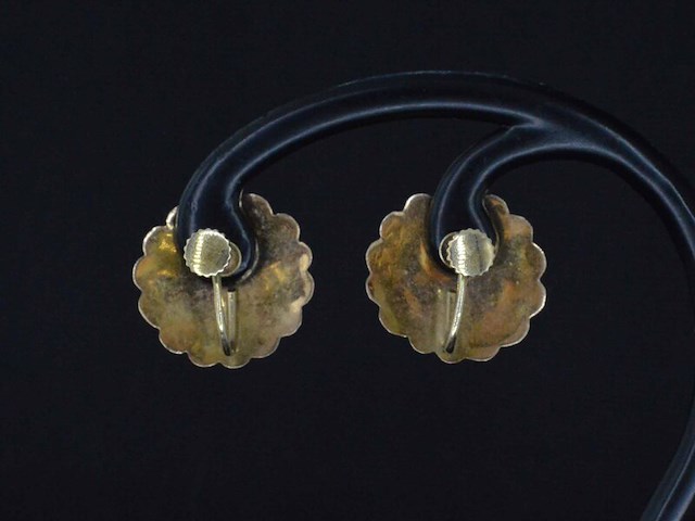 Gouden oorbellen met bloedkoraal - afbeelding 4 van  6