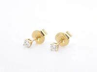 Gouden oorbellen met diamant - afbeelding 1 van  10