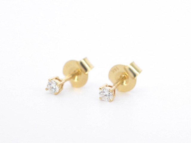 Gouden oorbellen met diamant - afbeelding 5 van  11