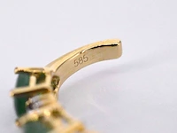 Gouden oorbellen met diamanten en smaragd set 2 - afbeelding 7 van  7