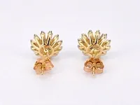 Gouden oorbellen met natuurlijke echte diamanten - afbeelding 6 van  9