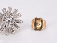 Gouden oorbellen met natuurlijke echte diamanten - afbeelding 7 van  9