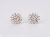 Gouden oorbellen met natuurlijke echte diamanten - afbeelding 8 van  9