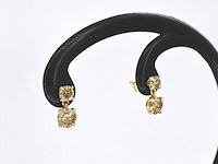 Gouden oorbellen met vier natuurlijke diamanten 1.60 carat - afbeelding 6 van  11