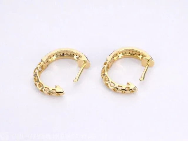Gouden oorbellen met zwarte diamant - afbeelding 7 van  10