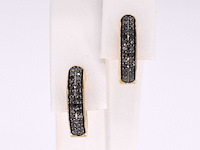 Gouden oorbellen met zwarte diamant - afbeelding 1 van  11