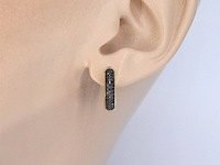 Gouden oorbellen met zwarte diamant - afbeelding 4 van  11