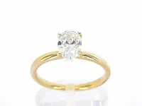 Gouden ovaal solitair ring met een 1.00 carat diamant - afbeelding 3 van  10