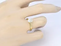 Gouden ovaal solitair ring met een 1.00 carat diamant - afbeelding 4 van  10