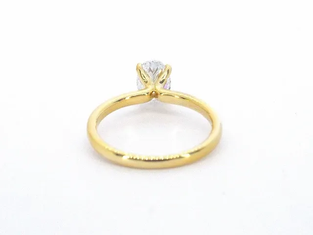 Gouden ovaal solitair ring met een 1.00 carat diamant - afbeelding 9 van  10