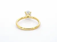 Gouden ovaal solitair ring met een 1.00 carat diamant - afbeelding 9 van  10