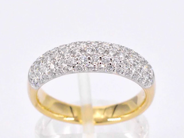 Gouden pave ring diamant 0.90 ct - afbeelding 1 van  10