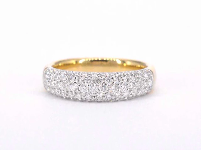 Gouden pave ring diamant 0.90 ct - afbeelding 9 van  10