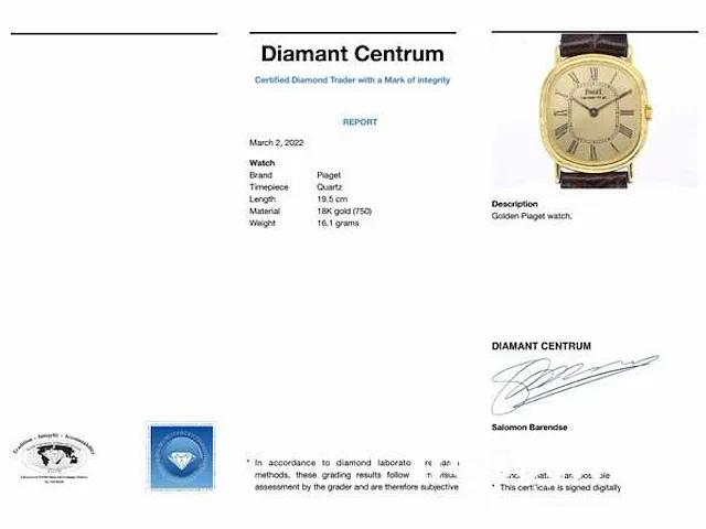 Gouden piaget horloge - afbeelding 5 van  13