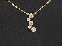 Gouden raindrop collier met diamanten - afbeelding 4 van  10
