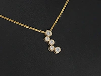 Gouden raindrop collier met diamanten - afbeelding 5 van  10