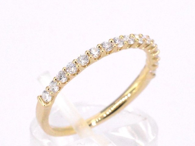 Gouden rijring bezet met briljant geslepen diamanten - afbeelding 5 van  9
