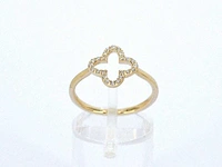 Gouden ring klaver diamant - afbeelding 6 van  9