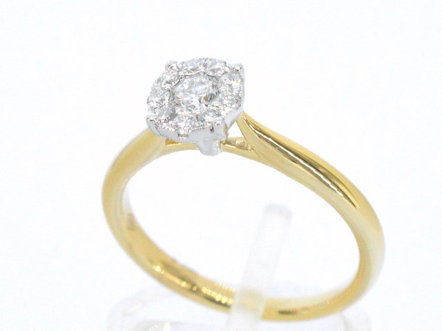 Gouden ring met 0.50 carat diamant - afbeelding 3 van  5