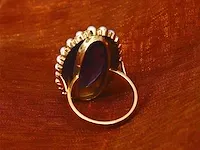 Gouden ring met amethist en orient parels - afbeelding 4 van  6
