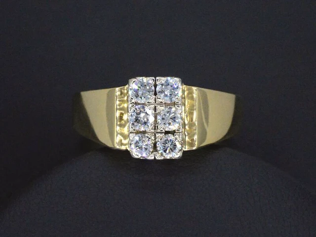 Gouden ring met briljant geslepen diamanten - afbeelding 1 van  7