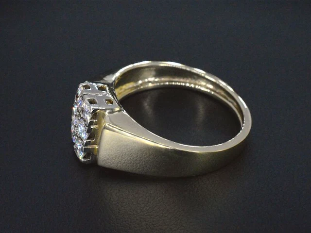 Gouden ring met briljant geslepen diamanten - afbeelding 3 van  7