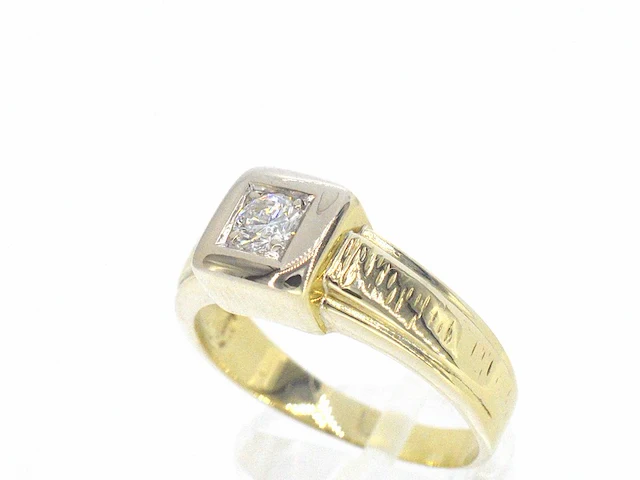Gouden ring met briljant geslepen diamanten - afbeelding 6 van  12